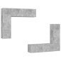 vidaXL Set muebles de salón TV 4 pzas madera ingeniería gris hormigón