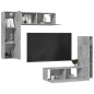 vidaXL Set muebles de salón TV 4 pzas madera ingeniería gris hormigón