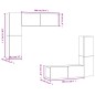 vidaXL Set muebles de salón TV 4 pzas madera ingeniería gris hormigón