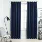 vidaXL Cortinas opacas con ganchos 2 piezas azul 140x175 cm vidaXL Cortinas opacas con ganchos 2 piezas azul 140x175 cm