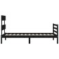 vidaXL Estructura de cama con cabecero madera maciza negro 100x200 cm vidaXL Estructura de cama con cabecero madera maciza negro 100x200 cm