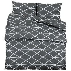 vidaXL Juego de funda nórdica algodón gris 200x200 cm