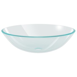 vidaXL Lavabo vidrio templado transparente 42 cm