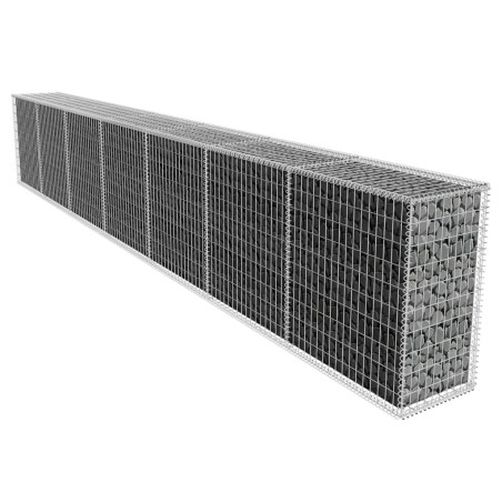 vidaXL Muro de gaviones con cubierta acero galvanizado 600x50x100 cm  