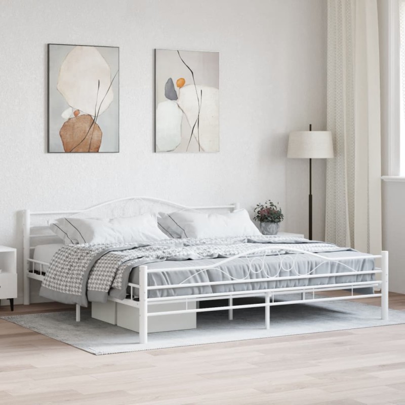 vidaXL Estructura de cama de metal blanca 180x200 cm