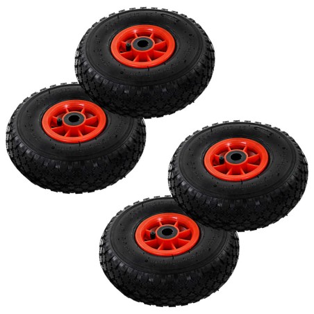 vidaXL Ruedas de carrito de sacos 4 unidades goma 3.00-4 (245x82)