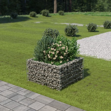 vidaXL Arriate de gaviones de acero 90x90x50 cm