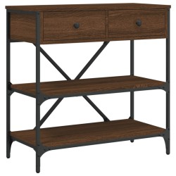 vidaXL Mesa consola madera de ingeniería marrón roble 75x34,5x75 cm