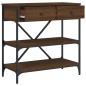 vidaXL Mesa consola madera de ingeniería marrón roble 75x34,5x75 cm