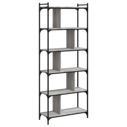 vidaXL Librería 6 estantes madera ingeniería gris Sonoma 76x32x192 cm