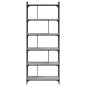 vidaXL Librería 6 estantes madera ingeniería gris Sonoma 76x32x192 cm