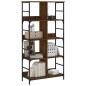vidaXL Estantería de madera de ingeniería marrón roble 78,5x33x153 cm vidaXL Estantería de madera de ingeniería marrón roble 78,5x33x153 cm