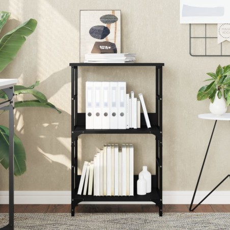 vidaXL Estantería de madera de ingeniería negra 50x33x82 cm