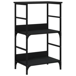 vidaXL Estantería de madera de ingeniería negra 50x33x82 cm