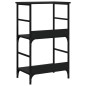 vidaXL Estantería de madera de ingeniería negra 50x33x82 cm vidaXL Estantería de madera de ingeniería negra 50x33x82 cm