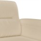 vidaXL Juego de sofás con cojines 3 piezas tela microfibra crema vidaXL Juego de sofás con cojines 3 piezas tela microfibra crema