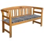 vidaXL Banco de jardín con cojín madera maciza de acacia 157 cm vidaXL Banco de jardín con cojín madera maciza de acacia 157 cm