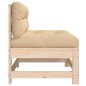 vidaXL Sofá central con cojines madera maciza de pino vidaXL Sofá central con cojines madera maciza de pino