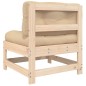vidaXL Sofá central con cojines madera maciza de pino vidaXL Sofá central con cojines madera maciza de pino