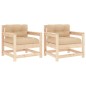 vidaXL Sillones de jardín con cojines 2 uds madera maciza de pino vidaXL Sillones de jardín con cojines 2 uds madera maciza de pino