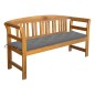 vidaXL Banco de jardín con cojín madera maciza de acacia 157 cm vidaXL Banco de jardín con cojín madera maciza de acacia 157 cm