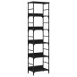 vidaXL Estantería de madera de ingeniería negra 50x33x188,5 cm vidaXL Estantería de madera de ingeniería negra 50x33x188,5 cm