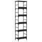 vidaXL Estantería de madera de ingeniería negra 50x33x188,5 cm vidaXL Estantería de madera de ingeniería negra 50x33x188,5 cm