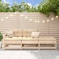 vidaXL Juego de sofás de jardín 3 pzas con cojines madera maciza vidaXL Juego de sofás de jardín 3 pzas con cojines madera maciza