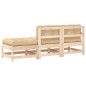 vidaXL Juego de sofás de jardín 3 pzas con cojines madera maciza vidaXL Juego de sofás de jardín 3 pzas con cojines madera maciza