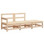 vidaXL Juego de sofás de jardín 3 pzas con cojines madera maciza vidaXL Juego de sofás de jardín 3 pzas con cojines madera maciza