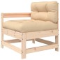 vidaXL Juego de sofás de jardín 3 pzas con cojines madera maciza vidaXL Juego de sofás de jardín 3 pzas con cojines madera maciza