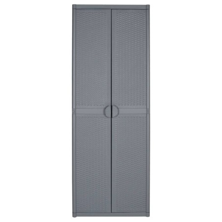 vidaXL Armario de almacenaje para jardín PP ratán gris 65x45x172 cm