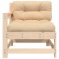 vidaXL Sillón de jardín con cojines madera maciza de pino vidaXL Sillón de jardín con cojines madera maciza de pino
