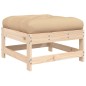 vidaXL Taburete de jardín con cojín madera maciza de pino vidaXL Taburete de jardín con cojín madera maciza de pino