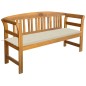 vidaXL Banco de jardín con cojín madera maciza de acacia 157 cm vidaXL Banco de jardín con cojín madera maciza de acacia 157 cm