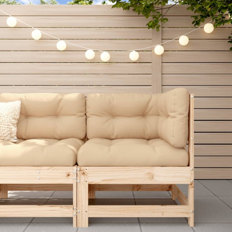 vidaXL Sofá esquinero con cojines madera maciza de pino vidaXL Sofá esquinero con cojines madera maciza de pino