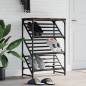 vidaXL Mueble zapatero madera de ingeniería roble ahumado 60x30x85 cm vidaXL Mueble zapatero madera de ingeniería roble ahumado 60x30x85 cm
