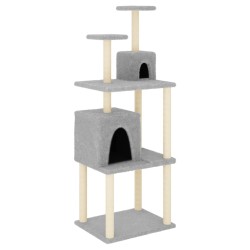 vidaXL Rascador para gatos con postes de sisal gris claro 167 cm