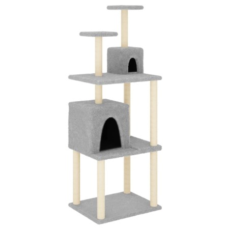 vidaXL Rascador para gatos con postes de sisal gris claro 167 cm