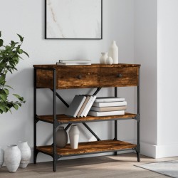 vidaXL Mesa consola madera de ingeniería roble ahumado 75x34,5x75 cm