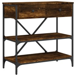 vidaXL Mesa consola madera de ingeniería roble ahumado 75x34,5x75 cm