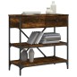 vidaXL Mesa consola madera de ingeniería roble ahumado 75x34,5x75 cm vidaXL Mesa consola madera de ingeniería roble ahumado 75x34,5x75 cm