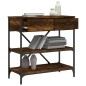 vidaXL Mesa consola madera de ingeniería roble ahumado 75x34,5x75 cm vidaXL Mesa consola madera de ingeniería roble ahumado 75x34,5x75 cm