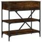 vidaXL Mesa consola madera de ingeniería roble ahumado 75x34,5x75 cm vidaXL Mesa consola madera de ingeniería roble ahumado 75x34,5x75 cm