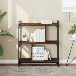 vidaXL Librería 3 estantes madera ingeniería marrón roble 76x32x88 cm