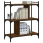 vidaXL Librería 3 estantes madera ingeniería marrón roble 76x32x88 cm vidaXL Librería 3 estantes madera ingeniería marrón roble 76x32x88 cm