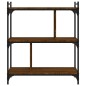 vidaXL Librería 3 estantes madera ingeniería marrón roble 76x32x88 cm vidaXL Librería 3 estantes madera ingeniería marrón roble 76x32x88 cm