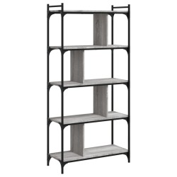 vidaXL Librería 5 estantes madera ingeniería gris Sonoma 76x32x158 cm
