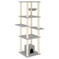 vidaXL Rascador para gatos con postes de sisal gris claro 154 cm vidaXL Rascador para gatos con postes de sisal gris claro 154 cm