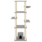vidaXL Rascador para gatos con postes de sisal gris claro 154 cm vidaXL Rascador para gatos con postes de sisal gris claro 154 cm